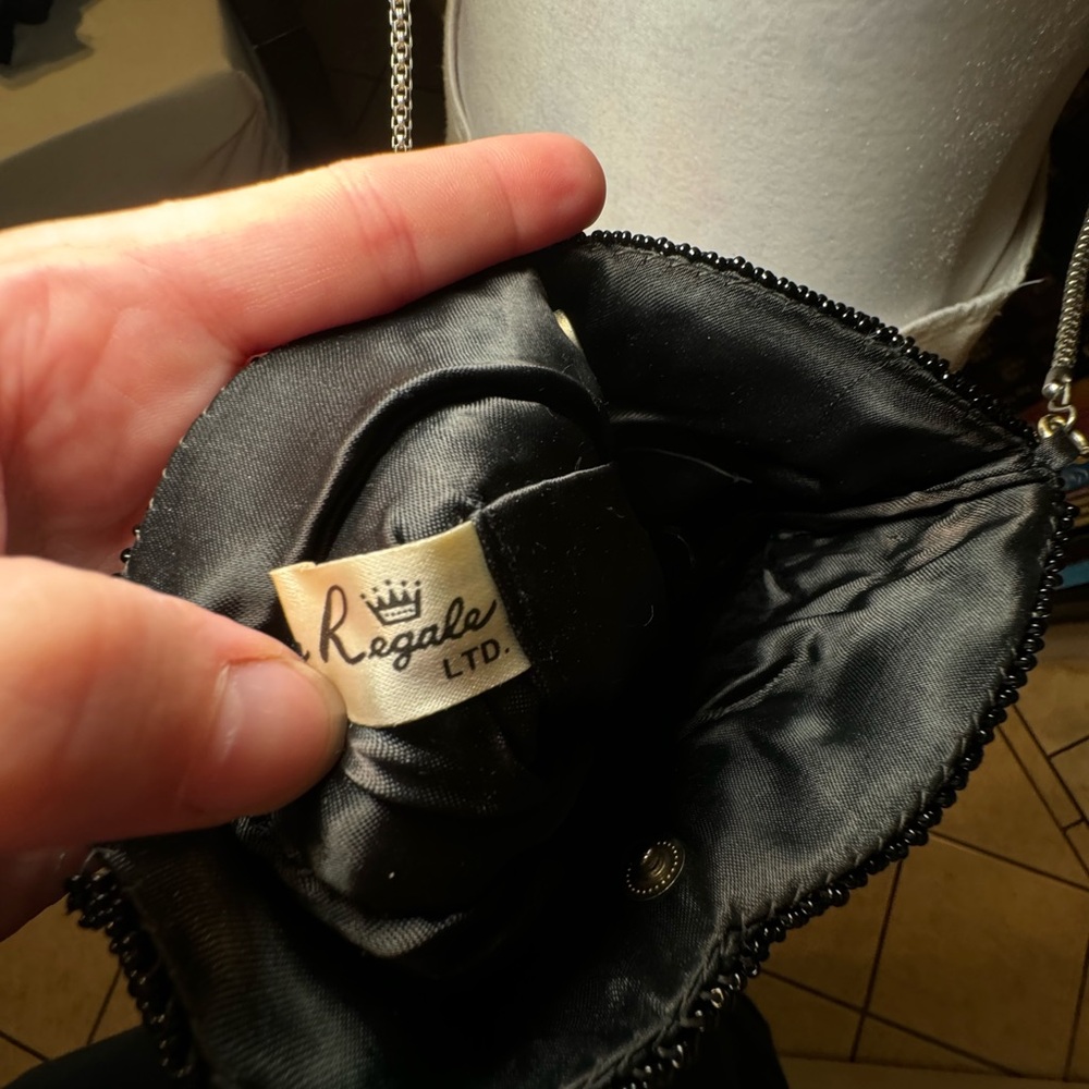 Elegant Black Beaded Women's Bag - Picture 6 of 6